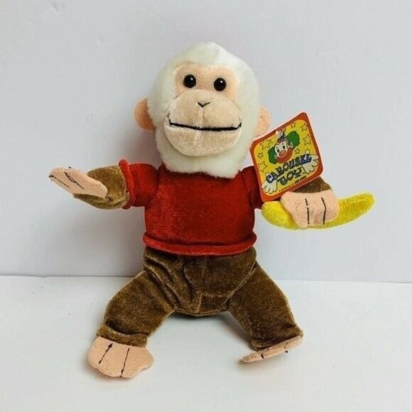 Carousel Toy Plush Monkey And Banana Stuffed Animal Zoo Circus Fair Jungle 9” - Picture 2 of 6
